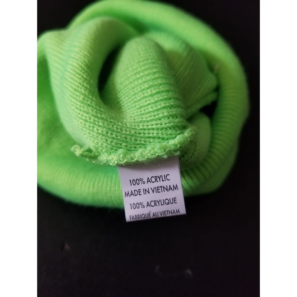 Billie Eillish beanie hat neon green embroidered - Picture 6 of 6